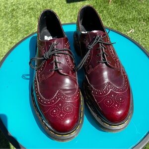 Dr. Martens Vegan Leather Cherry Red Brogues/Oxford Wingtip RARE M13